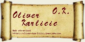 Oliver Karličić vizit kartica